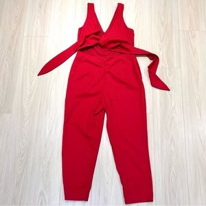 Maison Cinqcent Tie Back Jumpsuit Red